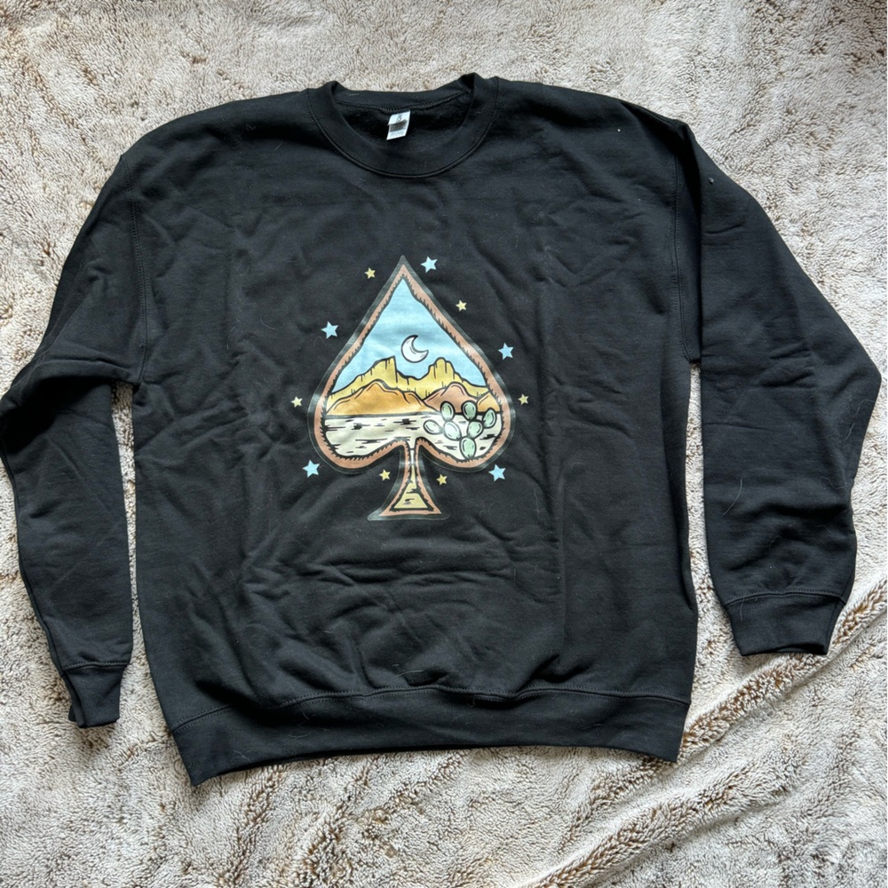 Black Graphic crewneck